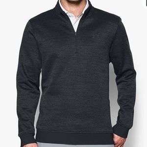 Under Armour Men’s Storm SweaterFleece Herringbone 1/4 Zip, Black/Gray, Medium